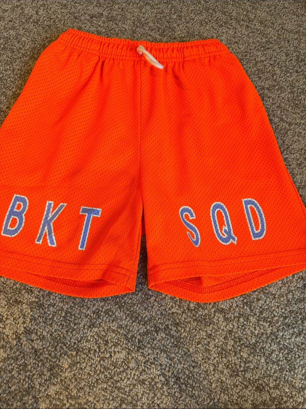 Bright Orange Kids Mesh Athletic Shorts